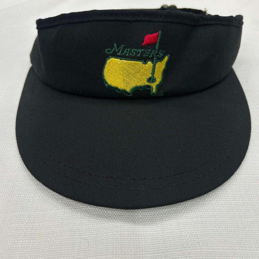 Vintage Masters Tournament Golf Visor Black American Needle USA Made August 80s